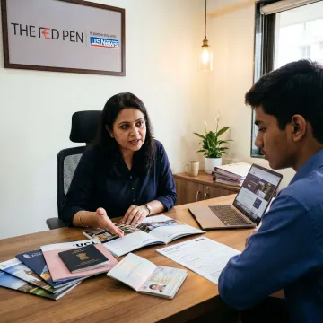UK study visa consultant advising a student