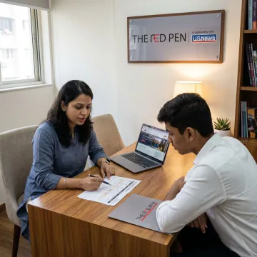 Student discussing UK university applications with consultant