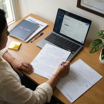 Student application essay being professionally reviewed