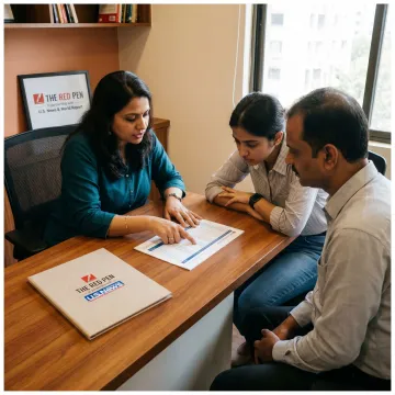 Study abroad counselling session with student and parent