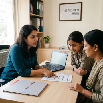 Study abroad consultant advising a student in Kolkata