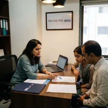 Consultant guiding student through university application planning