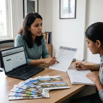 Education counsellor advising a Gurgaon student