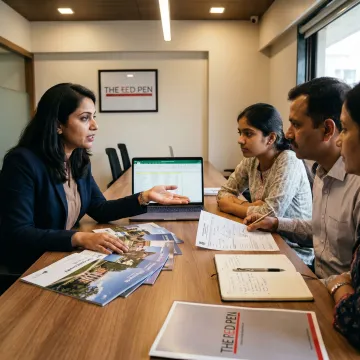 Study abroad consultant advising a student in Nashik