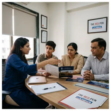Education counselling session with student and parent