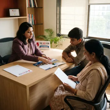 Study abroad consultant advising student in Rajkot