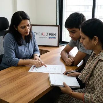 Student planning KU undergraduate application with admissions consultant