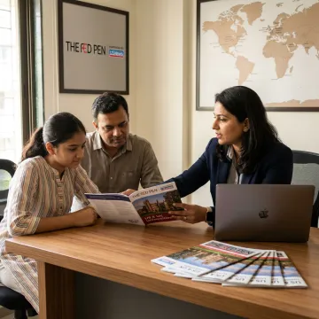 Student consulting a study abroad advisor in India