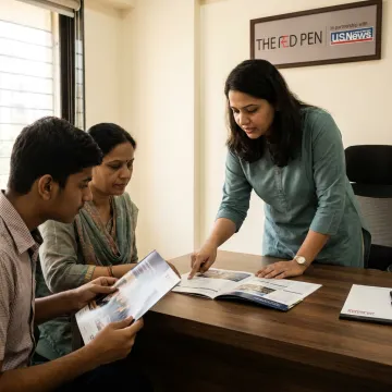 Indian student discussing Australian university options with consultant