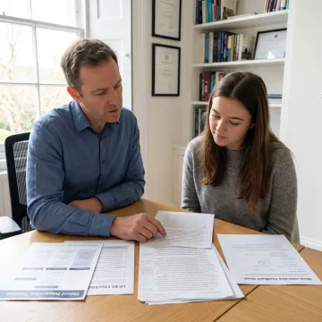Consultant guiding student through Oxford application process