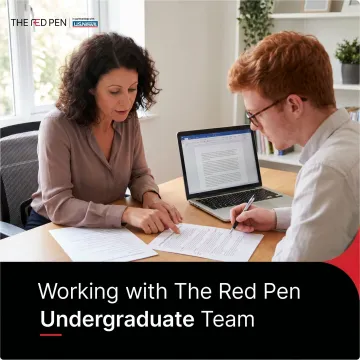 Admissions consultant reviewing a student personal statement draft