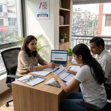Admission consultant guiding student on university applications