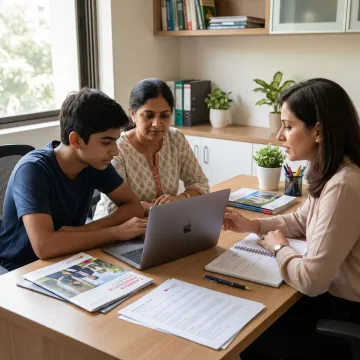 Education consultant advising student on Canada admissions