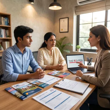 Study abroad counselling session with student and parent