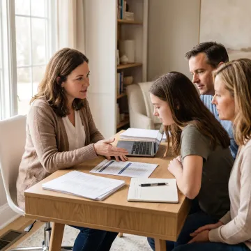 College counselor advising student on university applications