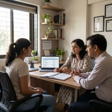 Student receiving college counselling