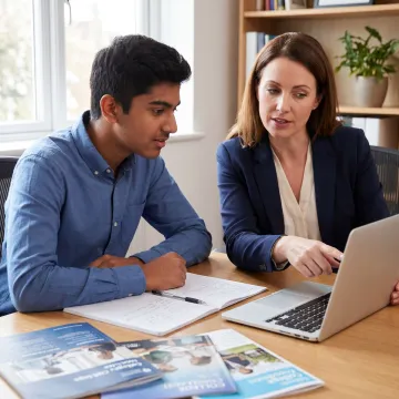 International college admissions counseling session