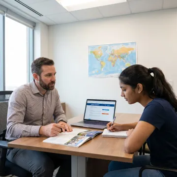 Study abroad consultant advising a student in Navi Mumbai