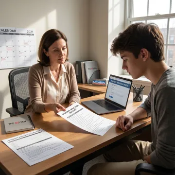 Consultant guiding a student through the application process