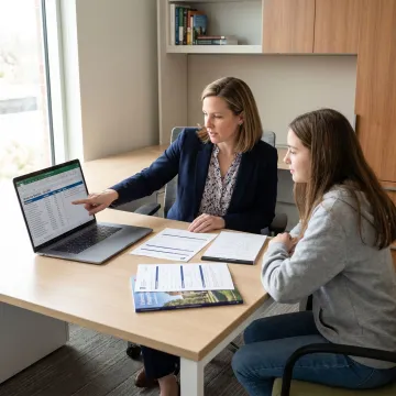 Student planning overseas university applications with a consultant