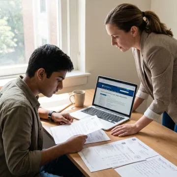 Student reviewing computer science admission requirements