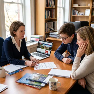 Admissions consultant advising student on university applications