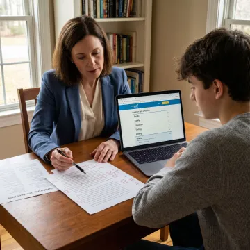 Student planning USA university applications with consultant