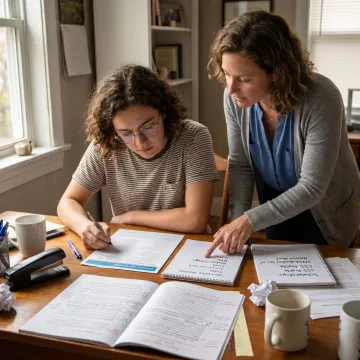 Student reviewing US university application plan