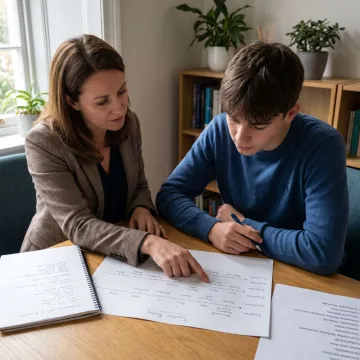 Consultant guiding student through profile building roadmap