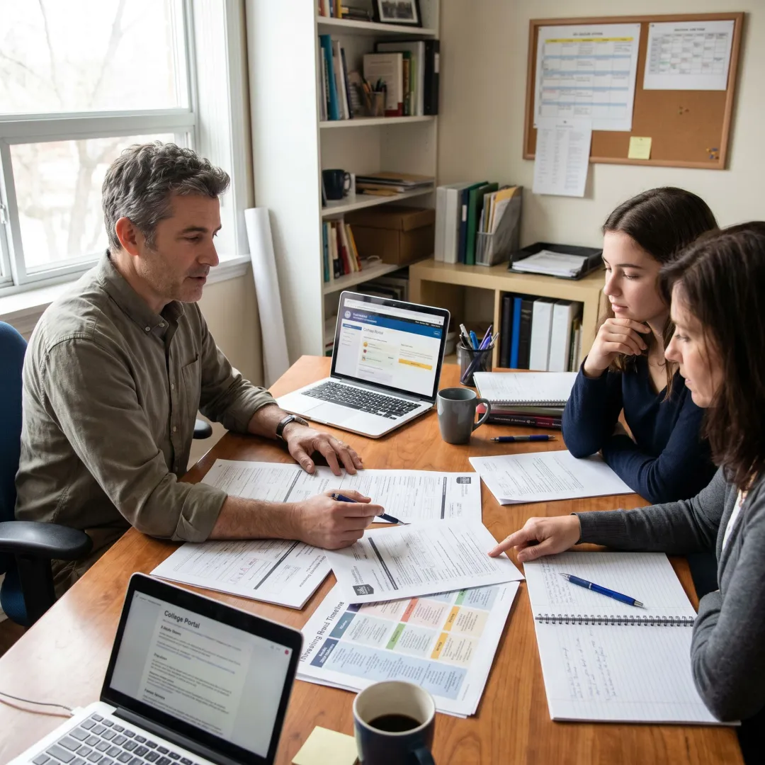 College counselor advising student on applications
