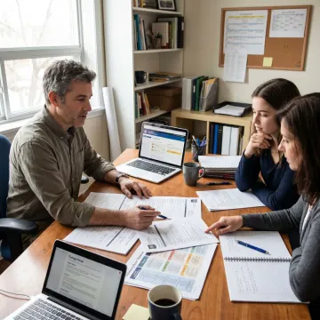 College counselor advising student on applications
