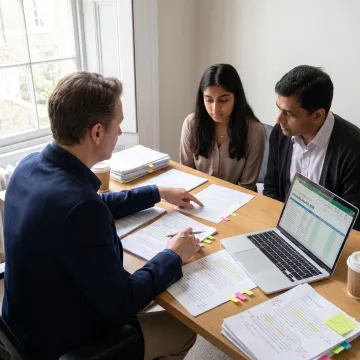 Student and consultant reviewing university applications