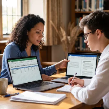 Consultant guiding student through university application planning