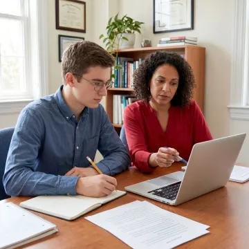 Student receiving one-on-one college essay coaching