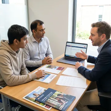 Student consulting with study abroad advisor