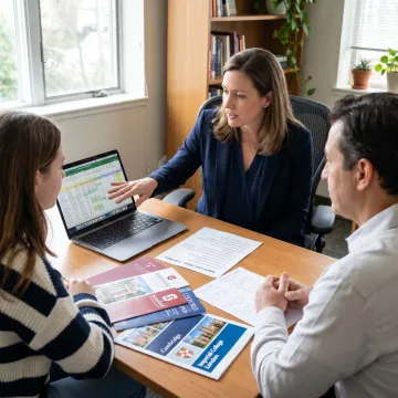 College counselor guiding a student through university applications