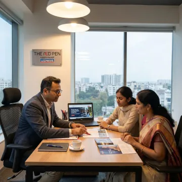 Study abroad counselling session with student and parents