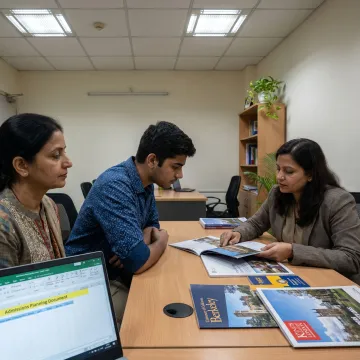 Student receiving education counselling in Delhi