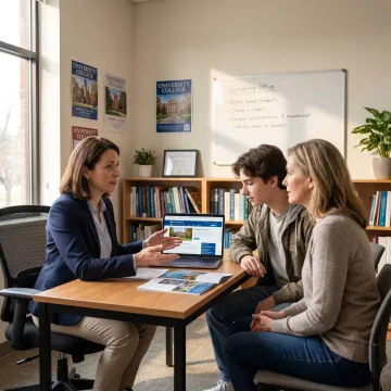 Consultant guiding a student through study abroad planning