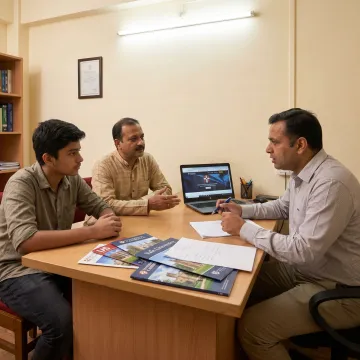 Overseas education consultant advising a student