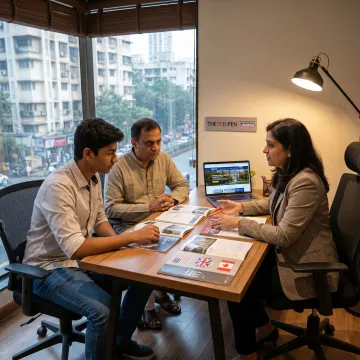 Student receiving study abroad counseling