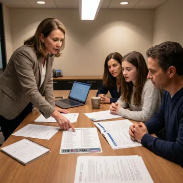 Education counsellor advising student on university applications