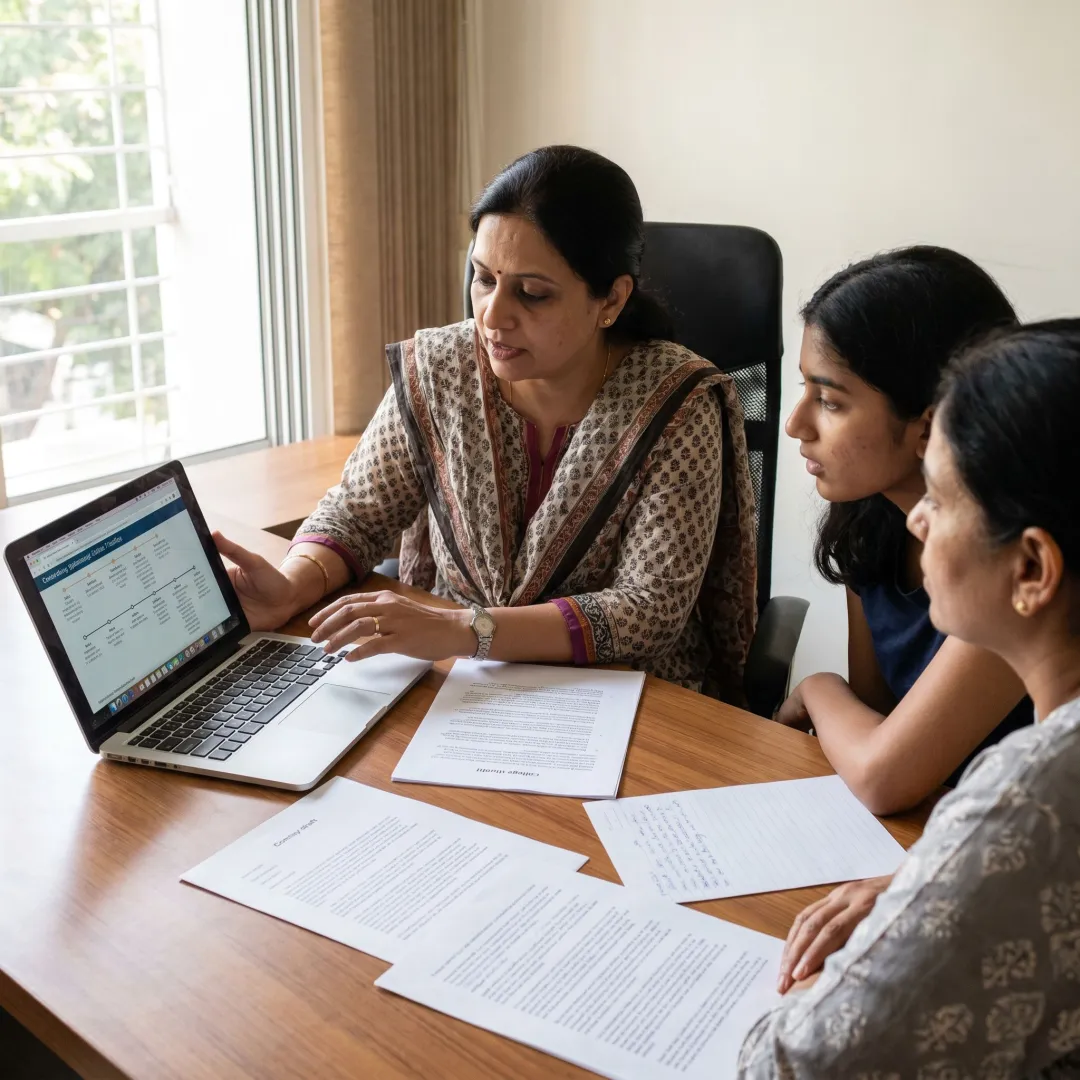 Consultant guiding a student through university applications