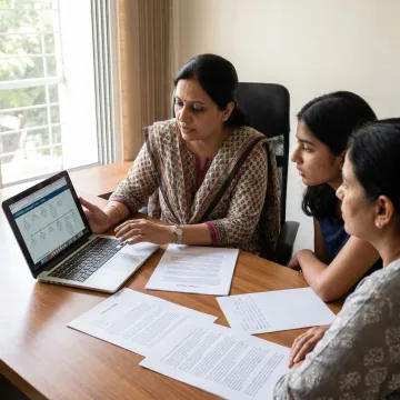 Consultant guiding a student through university applications