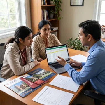 Student receiving educational and vocational guidance