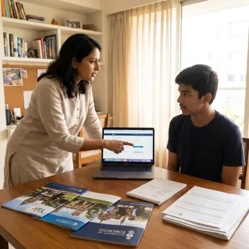 Study abroad consultant advising a student