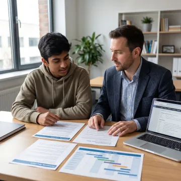 Student reviewing overseas university application plan