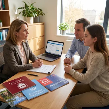Student meeting a study abroad consultant