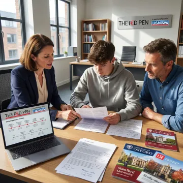 Student and parent reviewing university application strategy