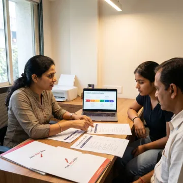 Consultant guiding a student through university application planning